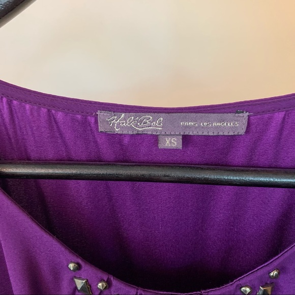 Hale Bob Purple Silk Studded Dress X-small - Picture 2 of 5